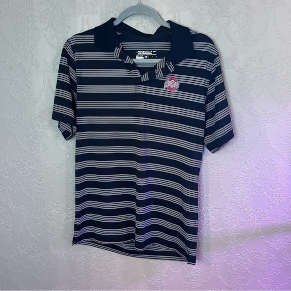Striped Polo Shirt with Logo Nike Golf Ohio State S great condition